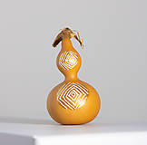 Dekorácie - Gourd #G36 | Kalabasa, prírodná drevená dekorácia - 16471839_