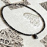Sady šperkov - Onyx Turtle Stainless Steel Necklace / Náhrdelník ónyx, korytnačka, oceľ E027 - 16473535_