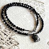 Sady šperkov - Onyx Turtle Stainless Steel Necklace / Náhrdelník ónyx, korytnačka, oceľ E027 - 16473536_