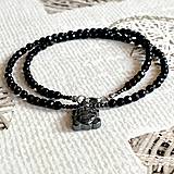 Sady šperkov - Onyx Turtle Stainless Steel Necklace / Náhrdelník ónyx, korytnačka, oceľ E027 - 16473538_