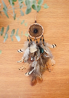 Dekorácie - mini lapače" indiana" (koženka-ónyx) - 16473019_