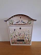Nádoby - Maľovaná poštová schránka - Zvončeková, béžová - 16473818_