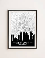 Grafika - Mapa mesta New York - plagát - 16475625_