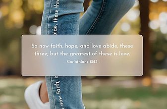 Papier - Nažehľovačka s citátom z Biblie - Faith, hope, love (Biela) - 16473360_
