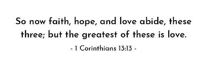 Papier - Nažehľovačka s citátom z Biblie - Faith, hope, love (Čierna) - 16473361_