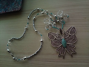 Náhrdelníky - Náhrdelník Motýľ na štýl FairyCore - 16474441_