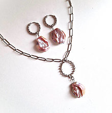 Náhrdelníky - Náhrdelník*baroková perla*karma*oceľ - 16473364_