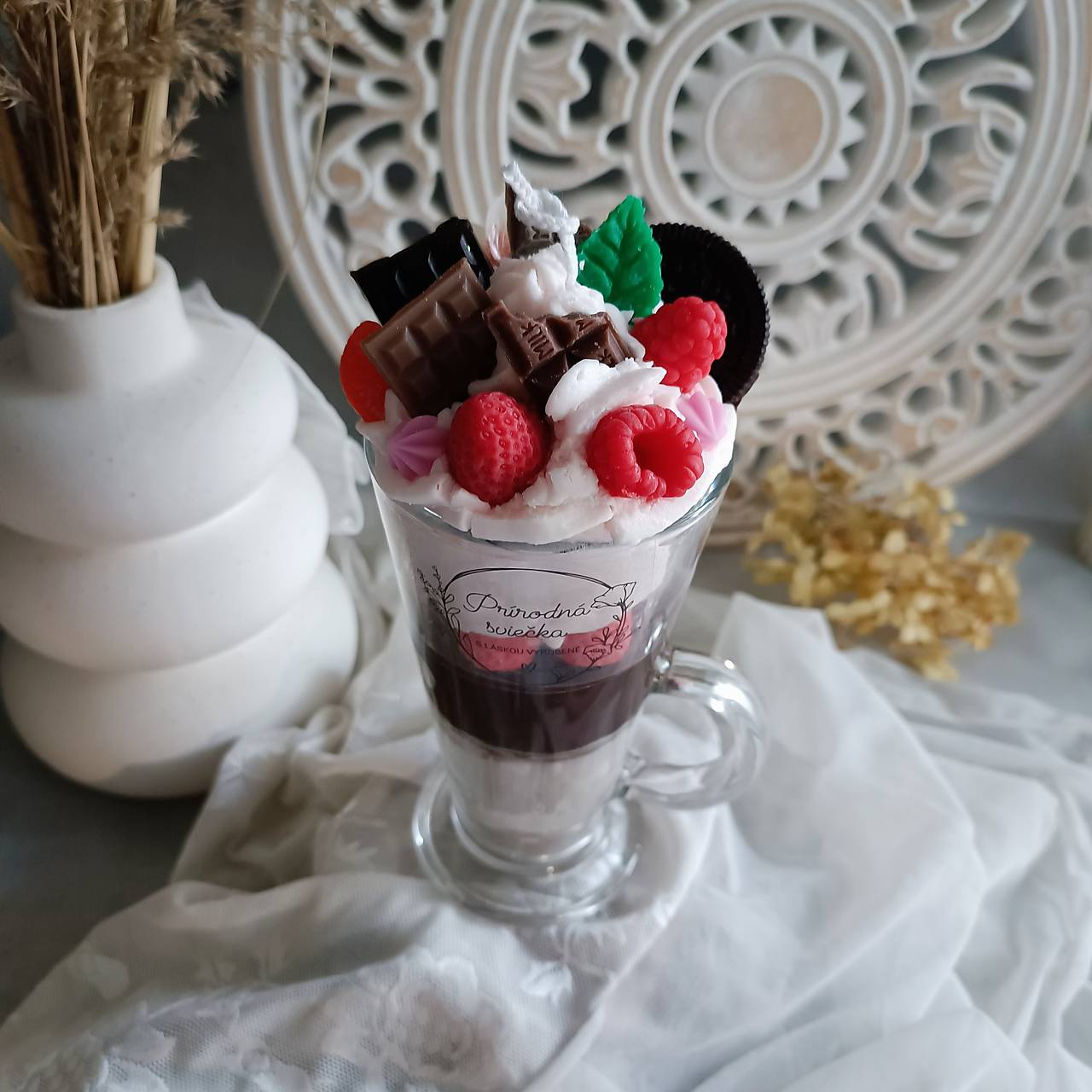 Sójová sviečka v pohári Café latte 