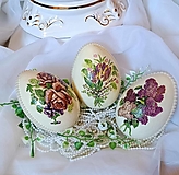 Dekorácie - Veľké vajíčka s orgovánom, krokusmi  a ružami - 16476288_