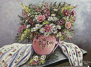 Obrazy - Zátišie lúčne kvety - 16477569_