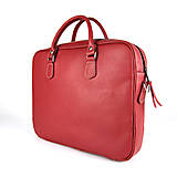Veľké tašky - Kožená pracovná cestovná taška v červenej farbe - 16476707_