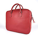 Veľké tašky - Kožená pracovná cestovná taška v červenej farbe - 16476712_