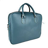Veľké tašky - Kožená pracovná cestovná taška v petrolejovej farbe - 16476810_