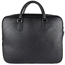 Veľké tašky - Kožená pracovná cestovná taška v čiernej farbe - 16476770_