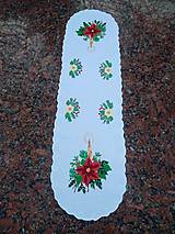 Úžitkový textil - Ručne vyšívaná vianočná dečka PS58 ovál 90x25cm - 16475930_