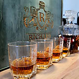 Nádoby - Personalizovaná Karafa na Whisky Set Clásico +4 Poháre, Kamene - 16477661_
