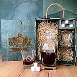 Nádoby - Personalizovaná Karafa na Whisky Set Sottile (Benátske Sklo) + Poháre, Kamene - 16477675_