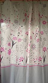 Úžitkový textil - Darček ku dňu matiek - de mikoračný záves ružovo - biely s kvetinami - 16475863_