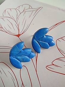 Náušnice - Lotosový kvet (Modrá) - 16391633_