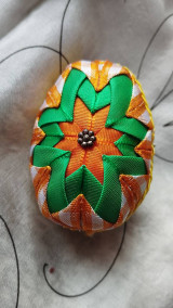 Dekorácie - Oranžovo-zelené vajíčko - 16479791_