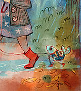 Kresby - Prechádzka v daždi  - print - 16478683_