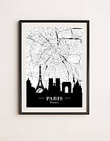 Grafika - Mapa mesta Paríž - plagát - 16478717_
