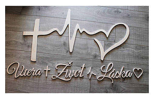 Dekorácie - Viera - život - láska / Logo na stenu 1meter dlžka / - 16478445_