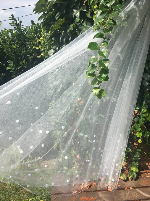 Ozdoby do vlasov - Krátky závoj s perličkami - 16480092_