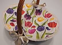 Úžitkový textil - Dečka do košíka,,pestrofarebné tulipány" - 16480756_
