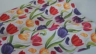 Úžitkový textil - Obrusy,,pestrofarebné tulipány " (50×50cm) - 16482438_