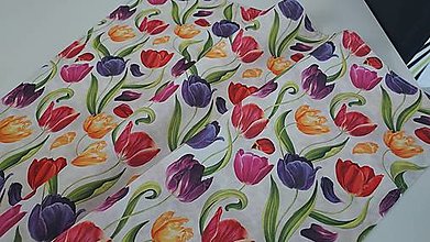 Úžitkový textil - Obrusy,,pestrofarebné tulipány " (60×60cm) - 16482451_