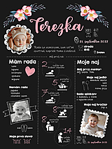 Papiernictvo - Míľniková tabuľka Vášho bábätka - dievčatko - 16481307_