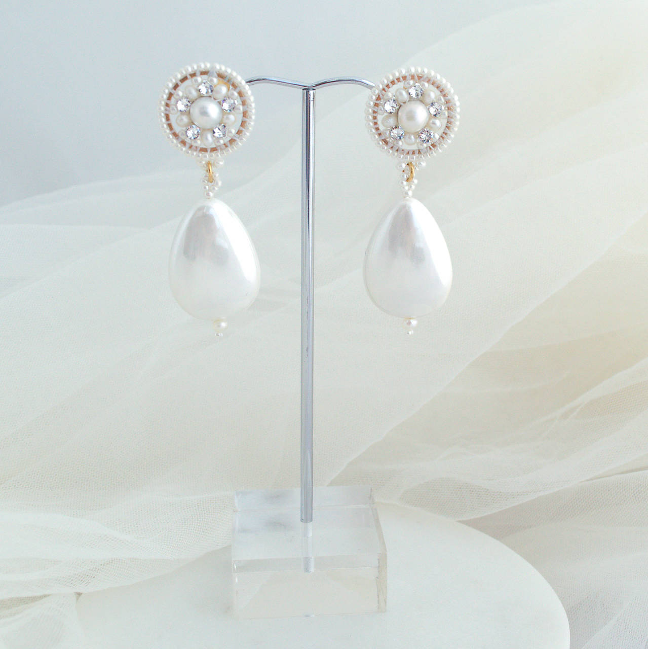 Náušnice s riečnymi perlami a mušlovou perlou