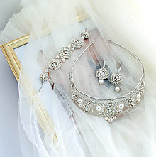 Sady šperkov - Kráľovský čipkovaný svadobný set (Ag925) - 16481603_