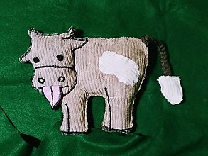 Hračky - Textilná pískacia kravička Lili - 16482794_