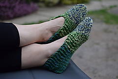 Ponožky, pančuchy, obuv - papučky baleríny -zeleno modrá( v.38-39) - 16481944_