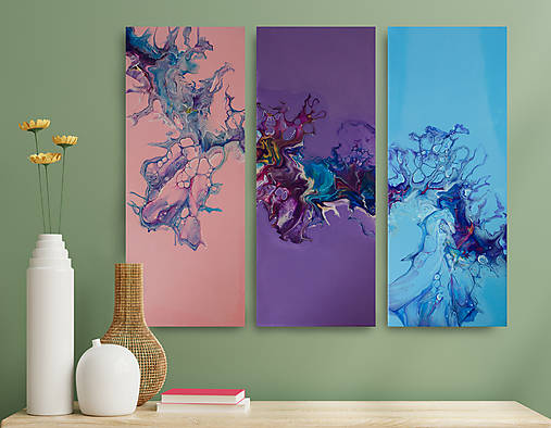 Obrazy - Vesna - abstraktné obrazy - acrylic pouring - 16482113_