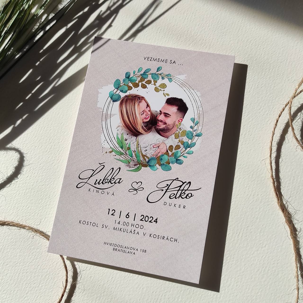 Svadobné oznámenie s fotkou H5000