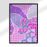 Grafika - Fľaky chaosu (floral) - fialové nie fialky - 16482564_