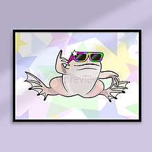 Grafika - Cool žabča poster (hviezdičky) (pazúrnatka vodná) - 16482629_