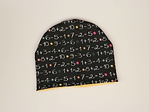 Detské čiapky - Úpletová čiapka čísla na tabuli - 16483748_