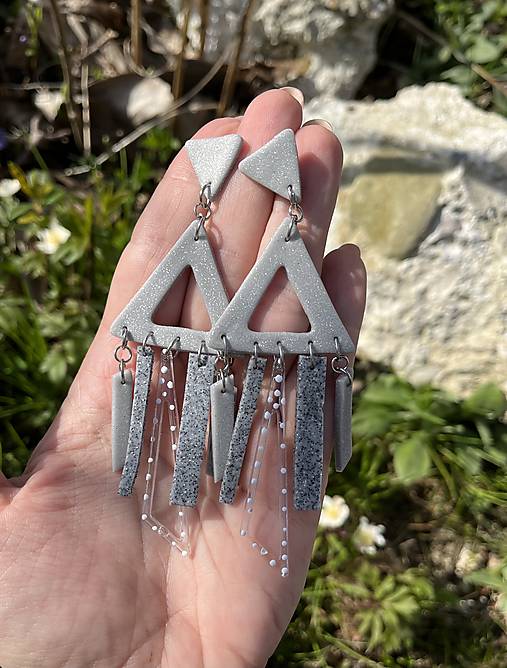 Náušnice - *Extravagant silver shapes* - 16482994_