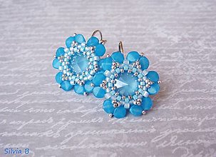 Náušnice - Nebesky modré kvetinkové náušnice nezábudky - 16485074_