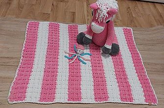 Detský textil - Háčkovaná deka do kočárku (Deka včetně chobotničky) - 16484203_