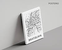Obrazy - Mapa mesta BRATISLAVA - moderný minimalistický plagát (digitálna [PDF] verzia) - 16485424_