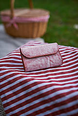  - Dámska kožená peňaženka (Červená ( biely vosk ) + čierny nikel (  biele prešívanie )) - 16483070_