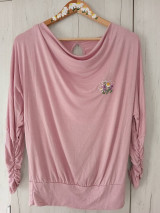 Topy, tričká, tielka - Ružové tričko s výšivkou - 16485858_
