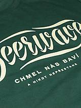 Pánske oblečenie - Unisex tričko - Chmeľ nás baví - fľaškovo zelená - 16483831_