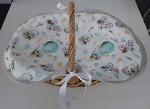 Úžitkový textil - Dečka na košík,,veľkonočná" (Klasik maxi-zajko 48×32 cm) - 16486063_