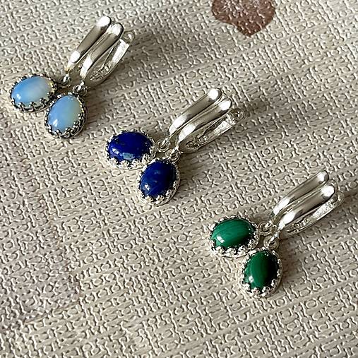 Vintage Filigree Natural Malachite Earrings / Vintage náušnice s malachitom E028